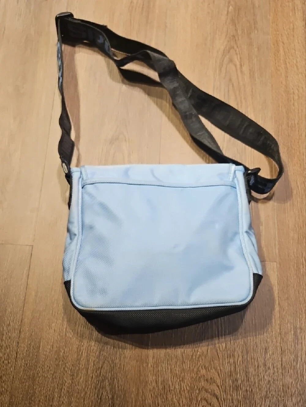 Polo by Ralph Lauren Light Blue Polo Sport Messenger Bag, Vintage 90's